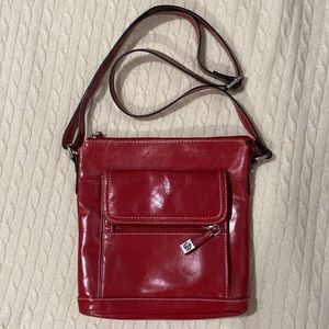 Giani Bernini, Bags, Giani Bernini Red Leather Crossbody Bag